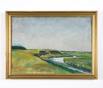 20TH C. DANISH LANDSCAPE O/C PAINTING