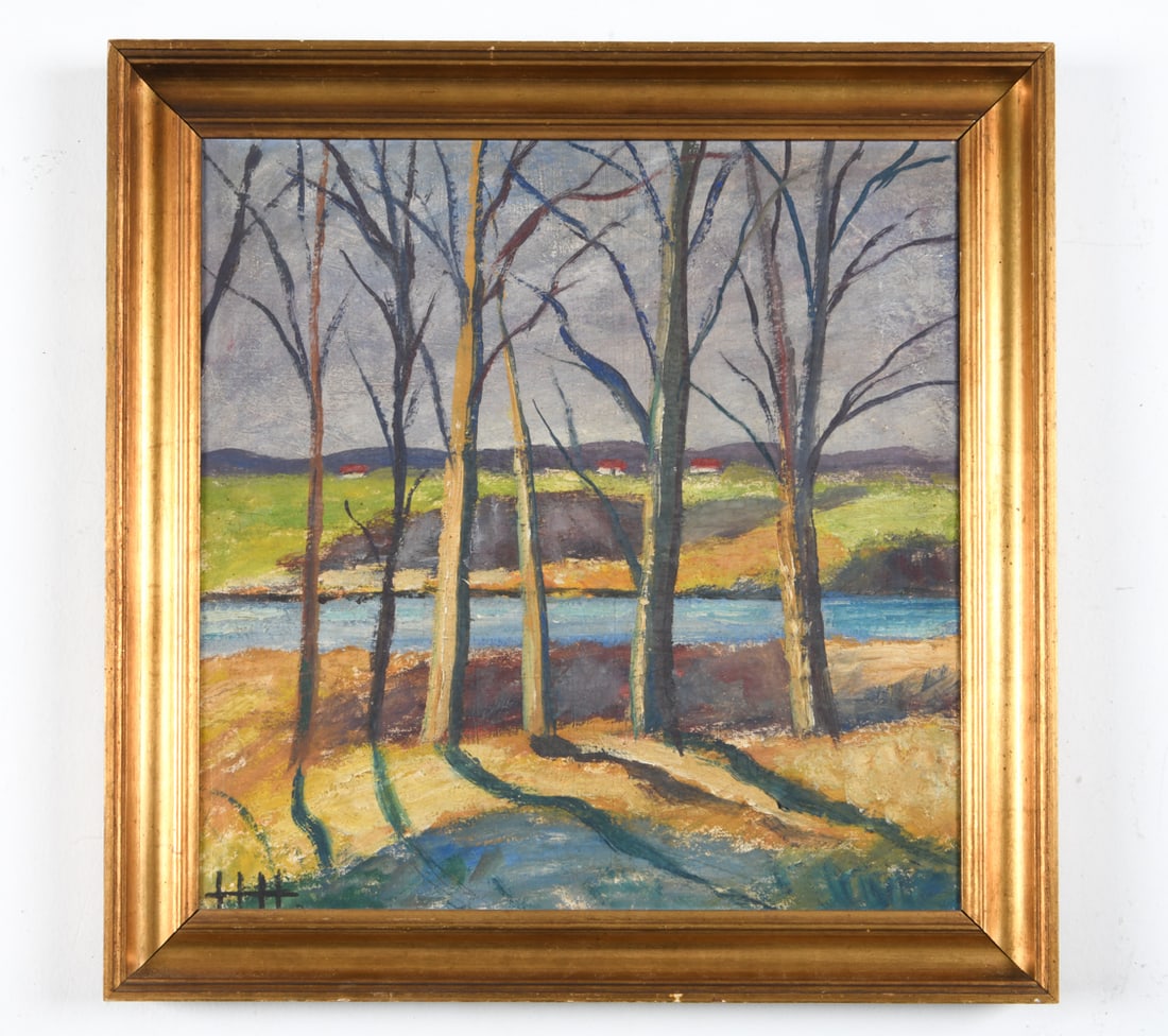 20TH C. DANISH IMPRESSIONIST LANDSCAPE O/C (1 of 6)