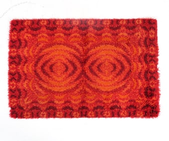 DANISH RYA ABSTRACT WOOL RUG C. 1960S