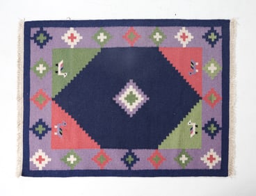 DANISH GEOMETRIC WOOL RUG C. 1970S