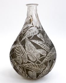 LALIQUE SAUGE ART GLASS VASE