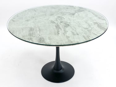 MARBLE & GLASS ROUND TULIP TABLE