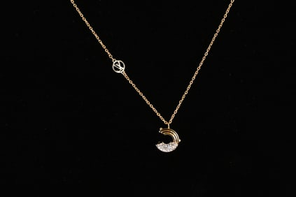 LOUIS VUITTON LOGO CHARM NECKLACE