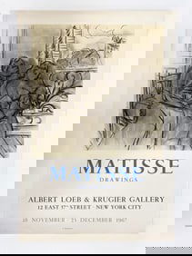 HENRI MATISSE DRAWINGS EXHIBITION POSTER 1967