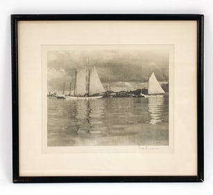 BLACK & WHITE PHOTOGRAPH OF A HARBOR