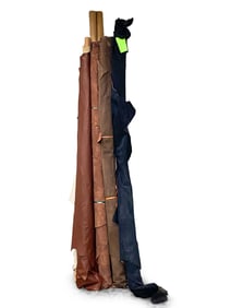 GROUPING OF LEATHER UPHOLSTERY ROLLS
