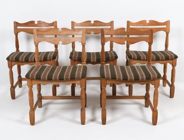 (5) KJAERNULF STYLE DANISH OAK DINING CHAIRS