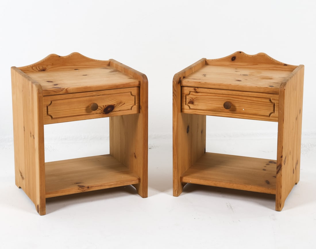 PAIR OF SWEDISH PINE NIGHTSTANDS C. 1970S (1 of 15)