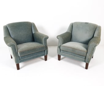 POUL M JESSEN MOHAIR LOUNGE CHAIRS C. 1960S