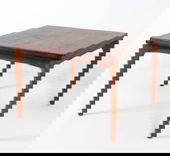 VEJLE STOLE DANISH ROSEWOOD COFFEE TABLE C. 1960S: Stamped underneath. Dimensions: H 20.75" x W 27.5" x D 27.5". Condition: Minor scuffs and scratches. Wear consistent with age and use.