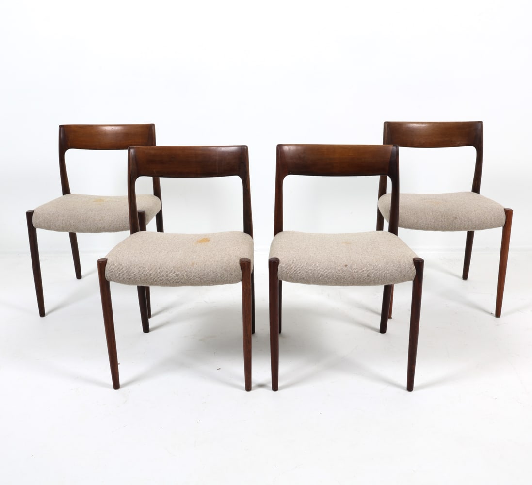 (4) J. L MOLLER MODEL 77 ROSEWOOD CHAIRS C. 1960S (1 of 16)