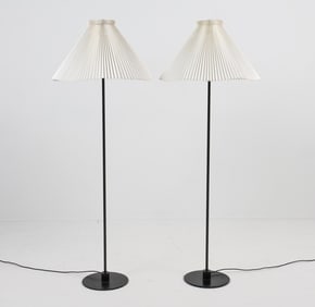 PAIR OF DANISH STEEL FLOOR LAMPS C. 1960S