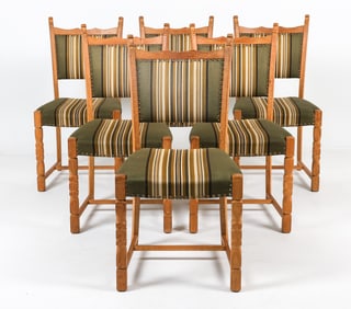 (6) HENNING KJAERNULF DANISH OAK DINING CHAIRS