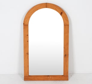 MID-CENTURY SWEDISH PINE WALL MIRROR C. 1970S