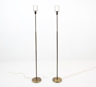 PAIR OF DANISH BRASS FLOOR LAMPS C. 1950S