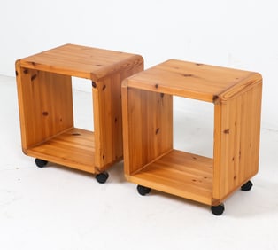 PAIR OF VINTAGE SWEDISH PINE SIDE TABLES
