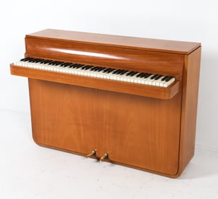 LOUIS ZWICKI DANISH WALNUT SPINET PIANO C. 1960S