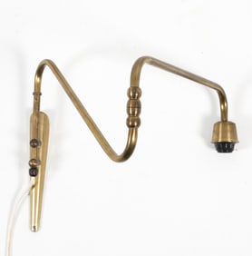 SCANDINAVIAN ARTICULATING BRASS SCONCE C. 1960S