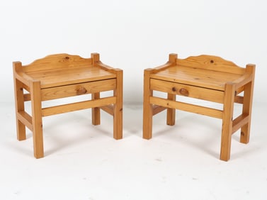 PAIR OF SWEDISH PINE NIGHTSTANDS C. 1970S