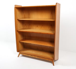 SCANDINAVIAN OAK & PINE BOOKCASE CABINET C. 1970S