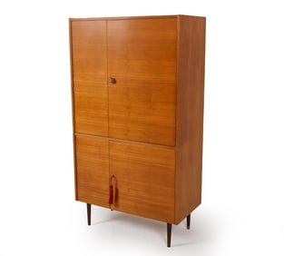 UP ZAVODY CZECH ASH WOOD CABINET C. 1960S