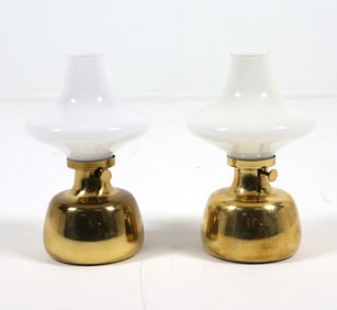 PAIR OF 'PETRONELLA' BRASS LAMPS BY HENNING KOPPEL