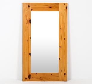 MID-CENTURY SWEDISH PINE WALL MIRROR C. 1970S