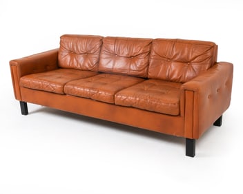 MID-CENTURY DANISH LEATHER SOFA C. 1960S
