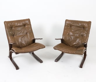 PAIR INGMAR RELLING STYLE LOUNGE CHAIRS C. 1960S