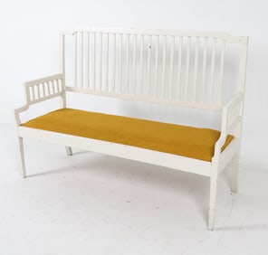 VINTAGE SCANDINAVIAN PAINTED WOODEN BENCH