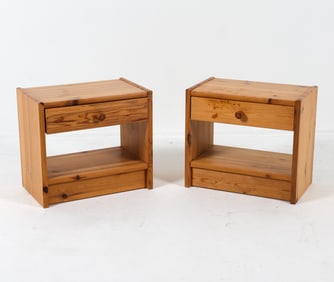 PAIR OF SWEDISH PINE NIGHTSTANDS C. 1970S