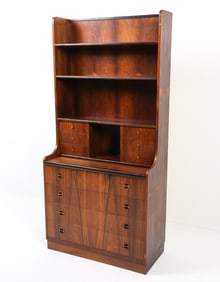 MID-CENTURY DANISH ROSEWOOD SECRETARY BOOKCASE
