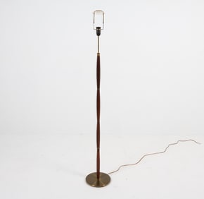 DANISH ROSEWOOD & BRASS FLOOR LAMP C. 1960S