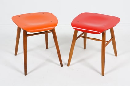 PAIR OF SCANDINAVIAN BEECH STOOLS C. 1970S