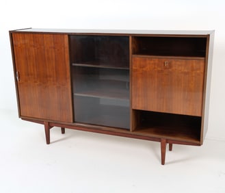 MID-CENTURY POLISH SIDEBOARD DRY BAR CABINET 1970S