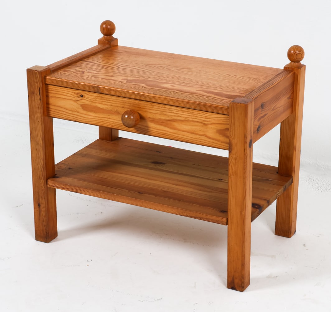 SWEDISH PINE NIGHTSTAND C. 1970S (1 of 13)