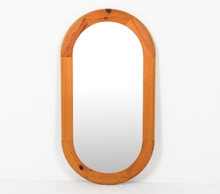 MID-CENTURY SWEDISH PINE WALL MIRROR C. 1970S