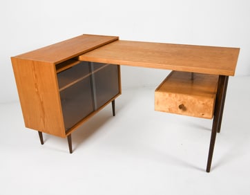 UP ZAVODY SCANDINAVIAN OAK MODULAR DESK C. 1960S