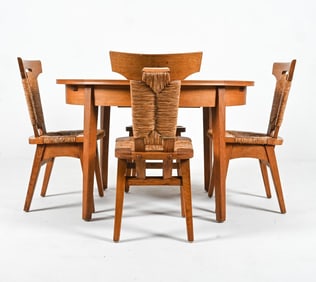 W. KUYPER DUTCH ARTS & CRAFTS DINING SUITE C 1920S