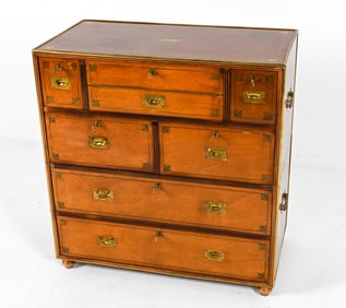 GEORG KOFOED MAHOGANY & BRASS CAMPAIGN CHEST