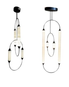 PAIR OF GIOPATO & COOMBES CIRQUE CHANDELIERS