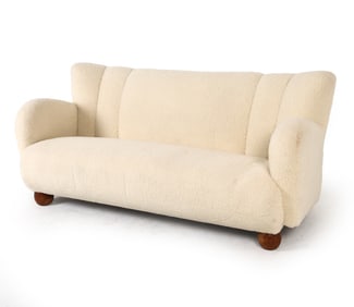 MARTA BLOMSTEDT LAMBSWOOL SOFA C. 1940S
