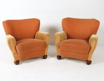 PAIR LOUNGE CHAIRS IN MANNER OF MARTA BLOMSTEDT