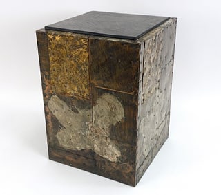 PAUL EVANS PATCHWORK CUBE SIDE TABLE, C. 1970