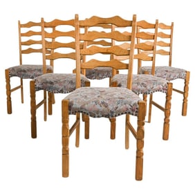 (6) HENNING KJAERNULF OAK DINING CHAIRS C. 1970S