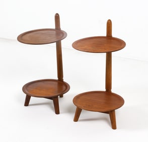 PAIR OF EDMUND JORGENSEN TEAK SIDE TABLES C. 1950S