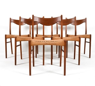(6) ARNE WAHL IVERSEN TEAK & PAPERCORD DINING