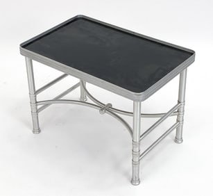 WARREN MCARTHUR MACHINE AGE ALUMINUM SIDE TABLE