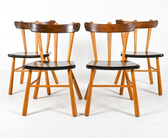 (4) PHILIP ARCTANDER BEECH DINING SIDE CHAIRS