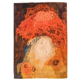EWALD KRONER GERMAN ABSTRACT WOOL RUG C. 1970S